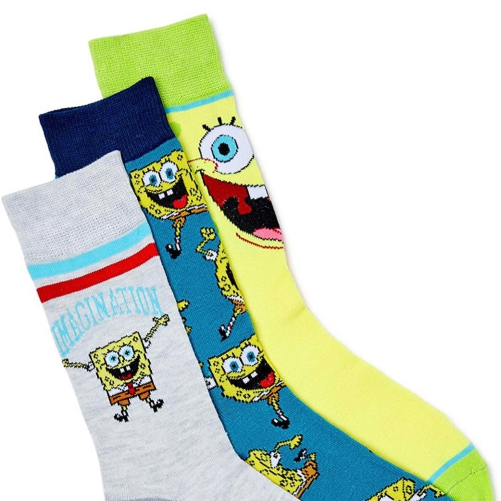 Men’s 3 pack SPONGE BOB crew socks
